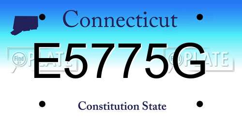 E5775G Connecticut License Plate