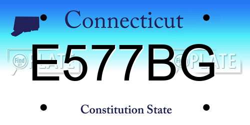 E577BG Connecticut License Plate