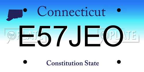 E57JEO Connecticut License Plate