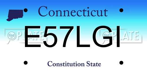 E57LGI Connecticut License Plate