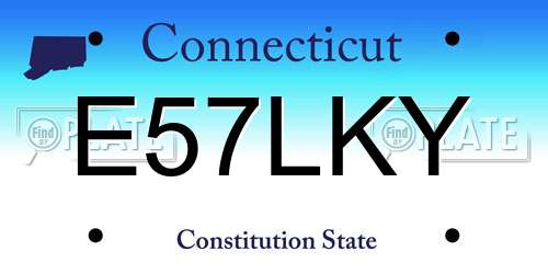E57LKY Connecticut License Plate