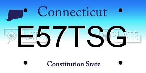 E57TSG Connecticut License Plate