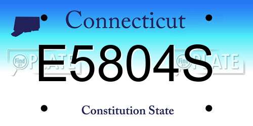 E5804S Connecticut License Plate