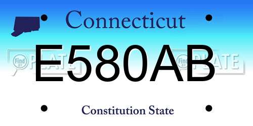E580AB Connecticut License Plate
