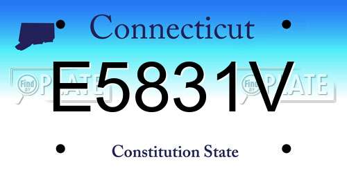 E5831V Connecticut License Plate