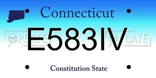 E583IV Connecticut License Plate