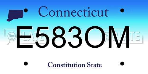 E583OM Connecticut License Plate