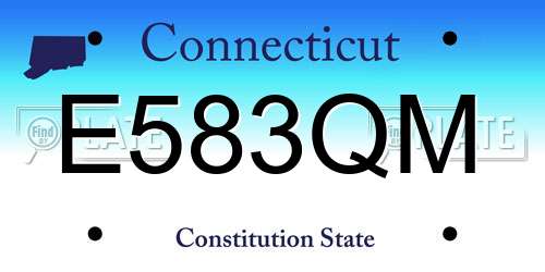 E583QM Connecticut License Plate