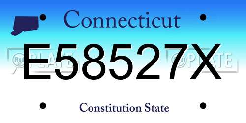 E58527X Connecticut License Plate