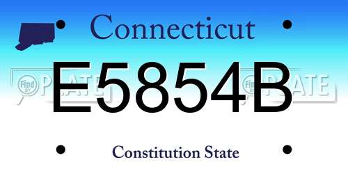 E5854B Connecticut License Plate