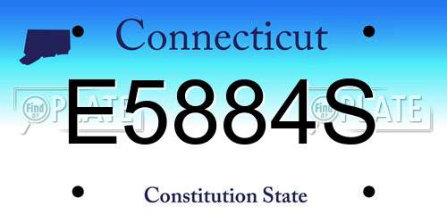 E5884S Connecticut License Plate