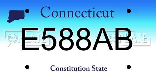 E588AB Connecticut License Plate