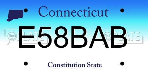 E58BAB Connecticut License Plate
