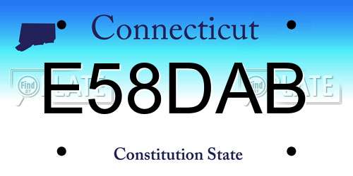 E58DAB Connecticut License Plate
