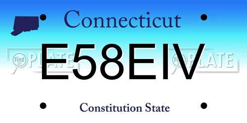 E58EIV Connecticut License Plate