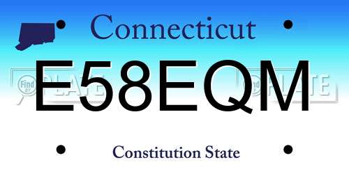 E58EQM Connecticut License Plate