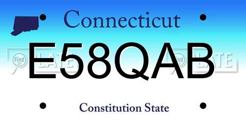 E58QAB Connecticut License Plate