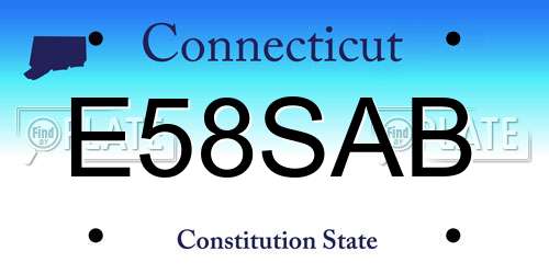 E58SAB Connecticut License Plate
