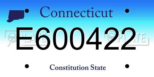 E600422 Connecticut License Plate