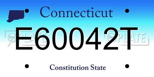 E60042T Connecticut License Plate