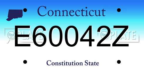 E60042Z Connecticut License Plate