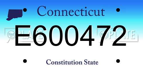 E600472 Connecticut License Plate