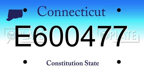 E600477 Connecticut License Plate