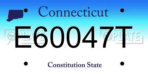 E60047T Connecticut License Plate
