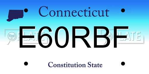 E60RBF Connecticut License Plate