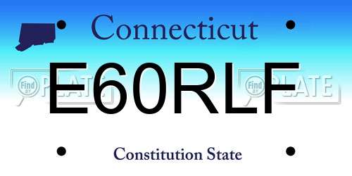 E60RLF Connecticut License Plate