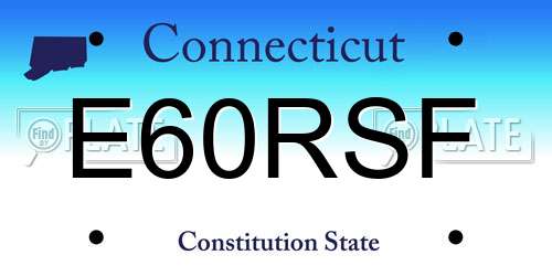 E60RSF Connecticut License Plate
