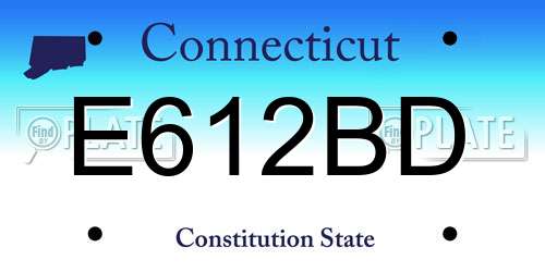 E612BD Connecticut License Plate