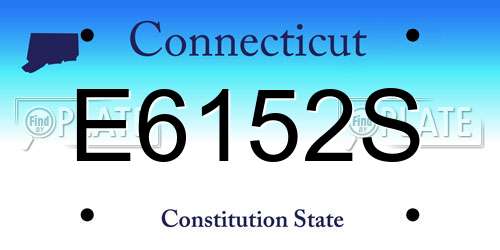 E6152S Connecticut License Plate