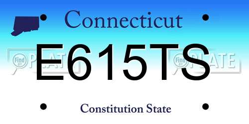 E615TS Connecticut License Plate