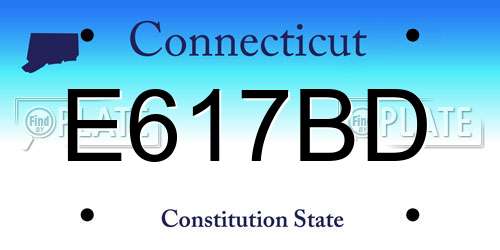 E617BD Connecticut License Plate