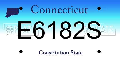 E6182S Connecticut License Plate