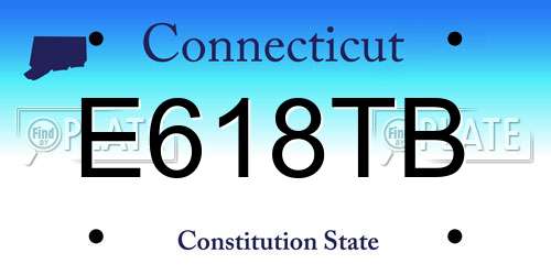 E618TB Connecticut License Plate