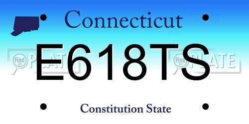 E618TS Connecticut License Plate