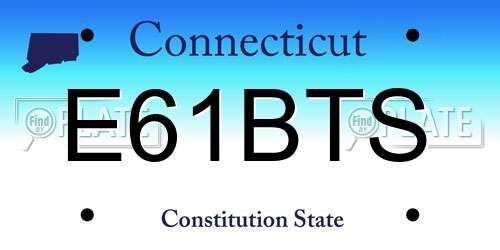 E61BTS Connecticut License Plate