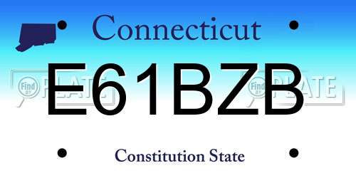 E61BZB Connecticut License Plate