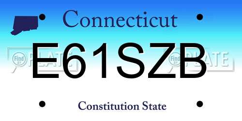 E61SZB Connecticut License Plate