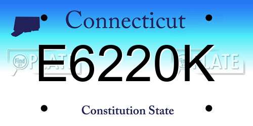 E6220K Connecticut License Plate