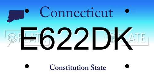 E622DK Connecticut License Plate