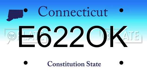 E622OK Connecticut License Plate