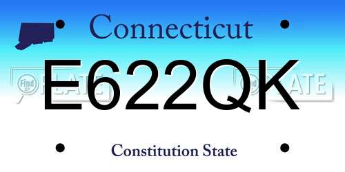 E622QK Connecticut License Plate