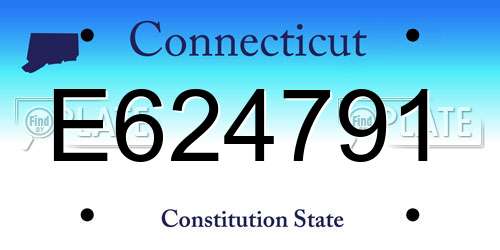 E624791 Connecticut License Plate