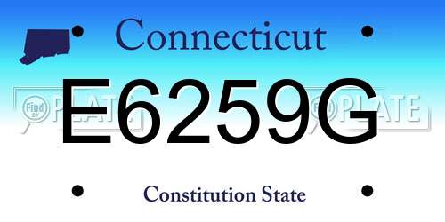 E6259G Connecticut License Plate
