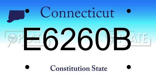 E6260B Connecticut License Plate