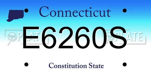 E6260S Connecticut License Plate