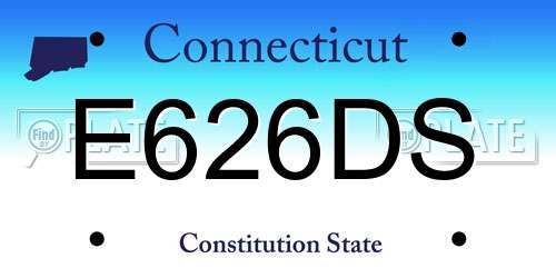 E626DS Connecticut License Plate
